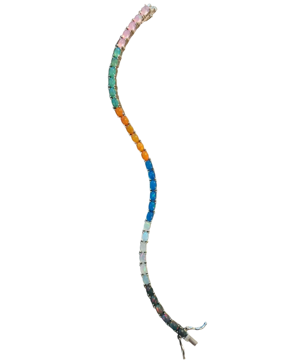 Bracelet Lux - Opale Naturelle Multicolore (54,25 Cts) & Argent Sterling 925