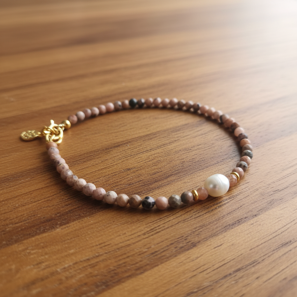 L’Éternelle Rose Bracelet - Rhodochrosite & Argent Sterling 925
