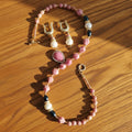 Parure Rose Éclat - Rhodonite & Plaqué d'Or Zirconium