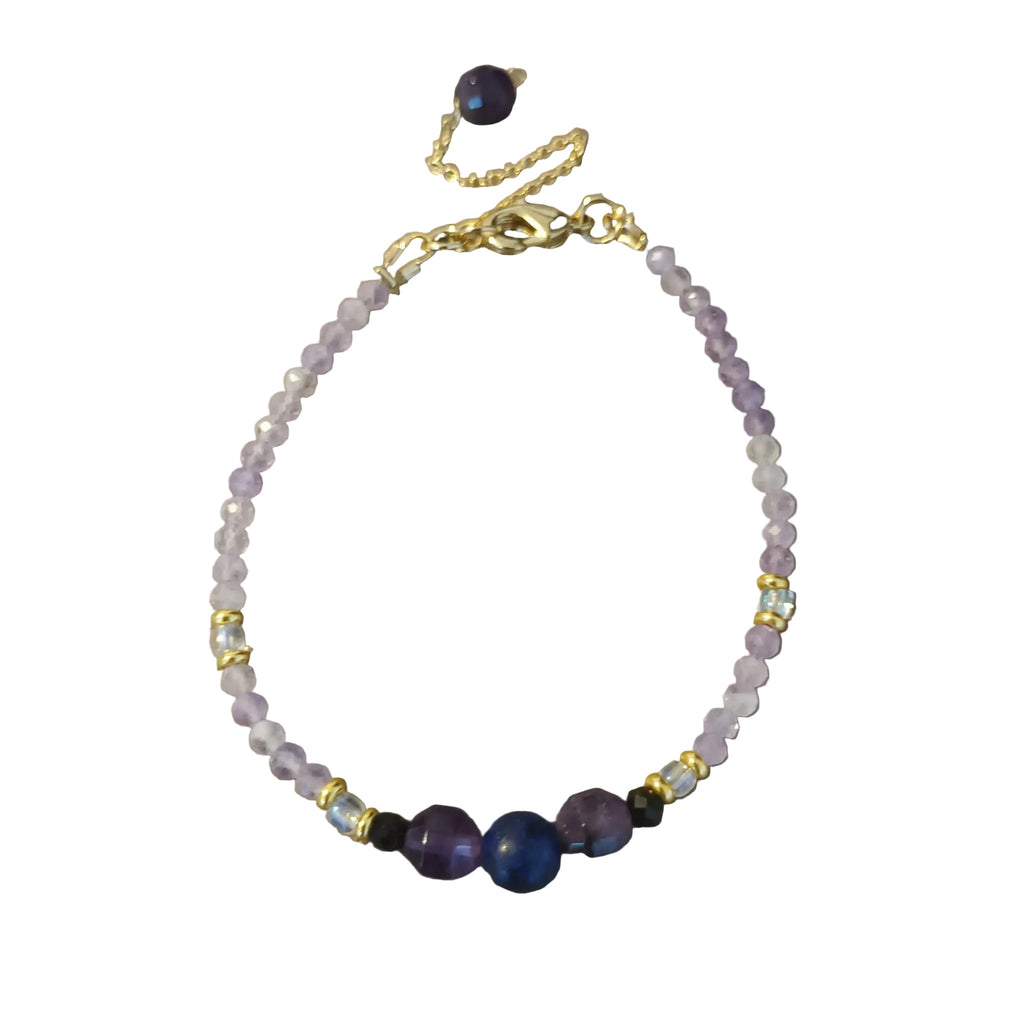 Bracelet "Éclat d'Améthyste Lavande" - Améthyste & Acier Inoxydable Plaqué Or