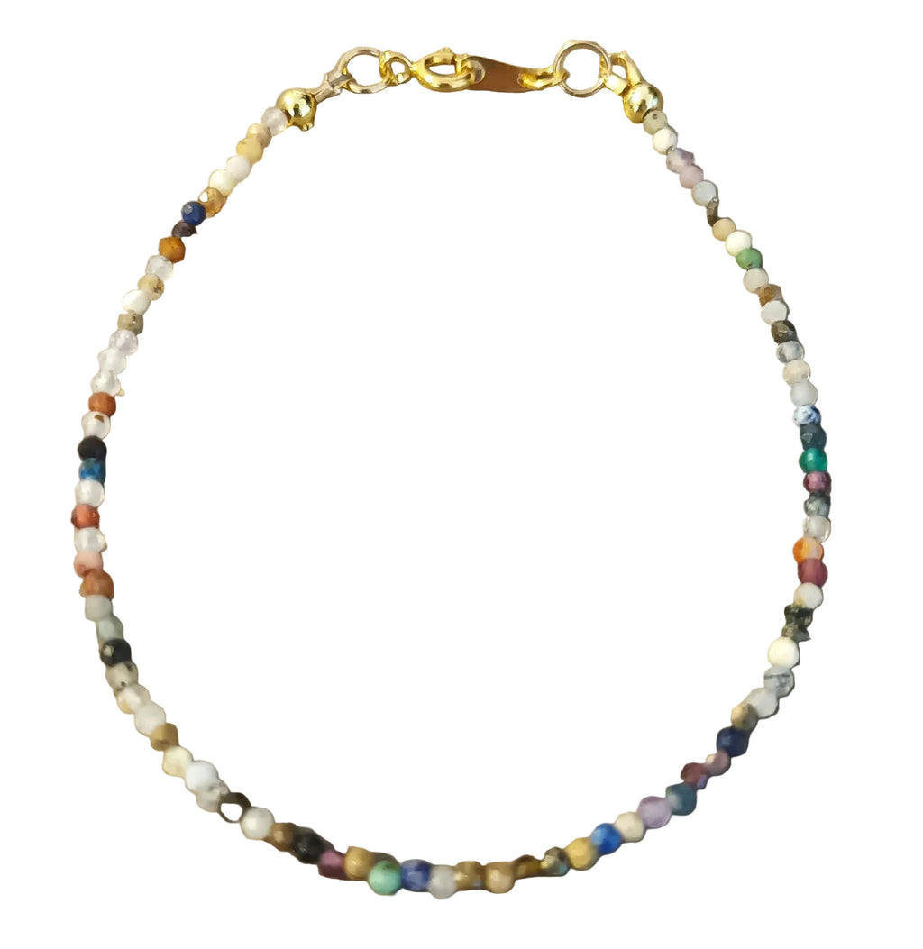 Bracelet avec Pierres Naturelles Multicolores (1.9 mm) & Laiton
