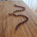 Collier Élégant en Agates Naturelles et Cristaux Scintillants - Finition Or 18K