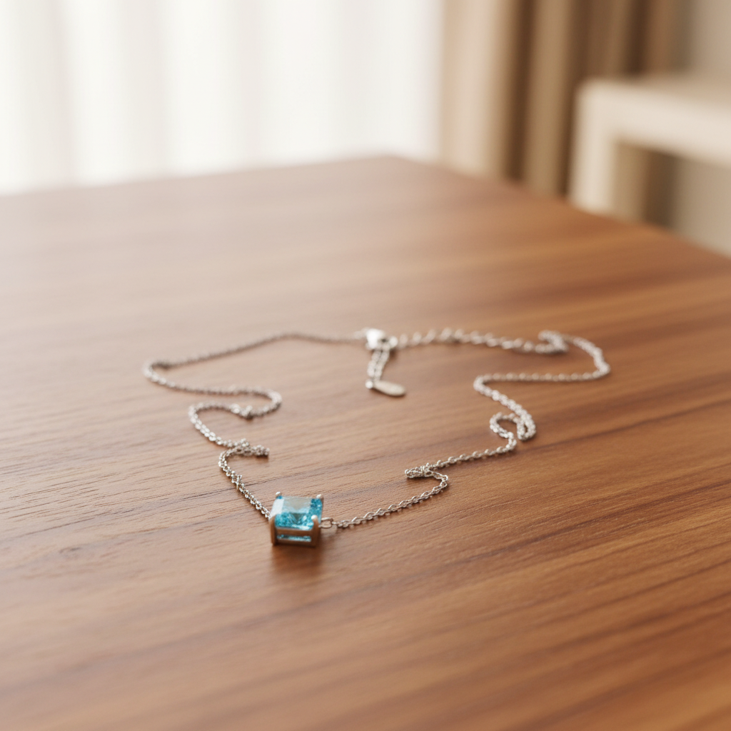 Collier Éclat Bleu Ciel - Argent 925 & Zirconium 8A