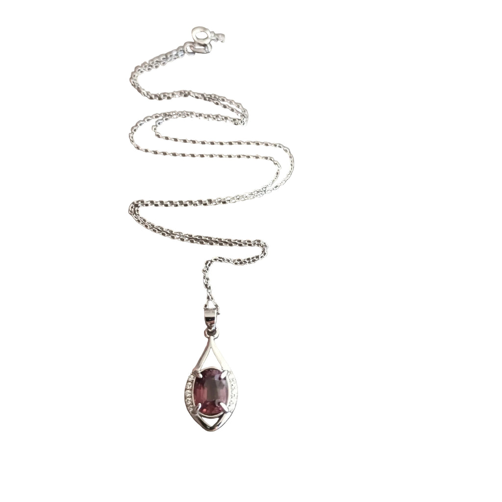 Collier "Éclat Noble" – Spinel Naturel Rare VVS (Non traitée)1.69 cts & Argent 925