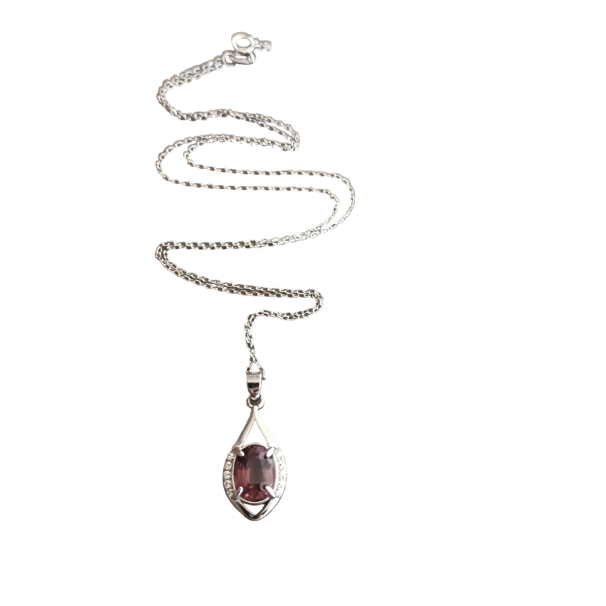 Collier "Éclat Noble" – Spinel Naturel Rare VVS (Non traitée)1.69 cts & Argent 925