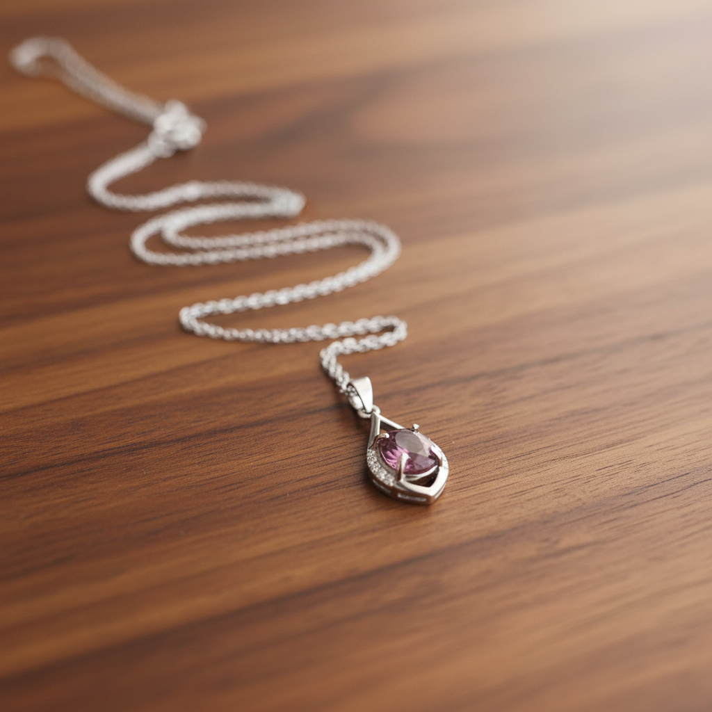 Collier "Éclat Noble" – Spinel Naturel Rare VVS (Non traitée)1.69 cts & Argent 925