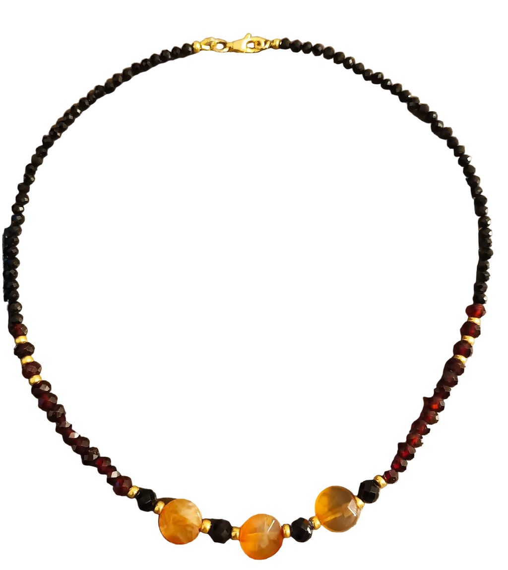Collier Élégance Rubis - Agate Rouge & Argent 925