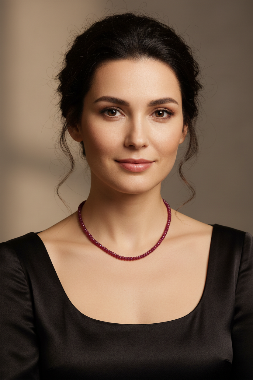 Collier Éclat de Grenat- Grenat Brésilien & Acier Inoxydable