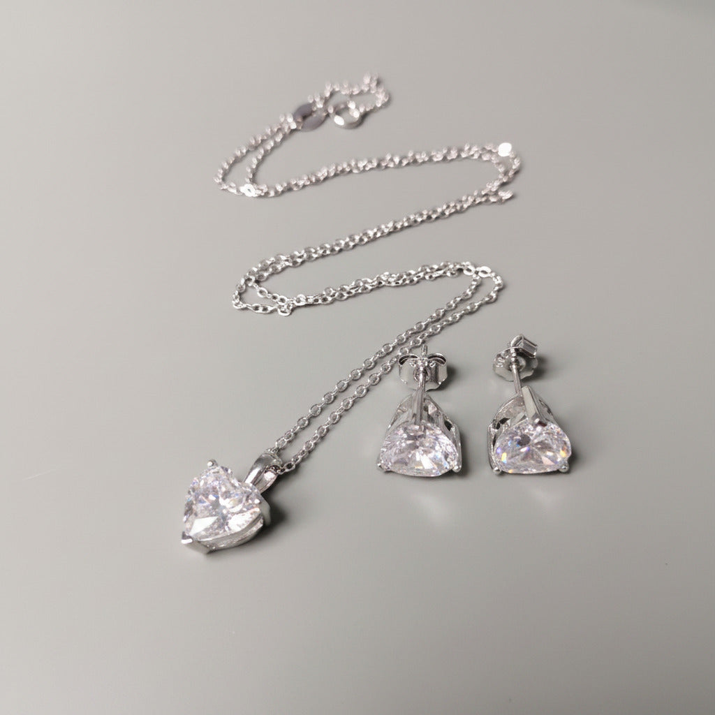 Parure "Cœur Éternel" – Éclat Diamant Zirconium & Argent 925
