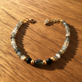 Bracelet "Éclat Nocturne" - Labradorite, Spinelle & Acier Inoxydable Plaqué Or