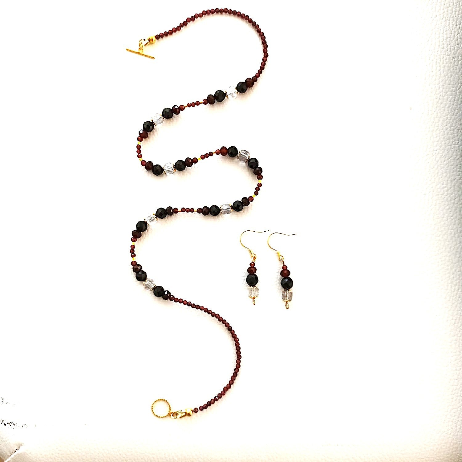 Parure Élégance - Topaze, Grenat & Argent 925