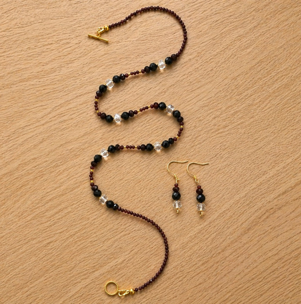 Parure Élégance - Topaze, Grenat & Argent 925