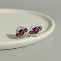 Boucles d'oreilles "Étoile Pourpre" - Rubis Étoilé & Argent S925