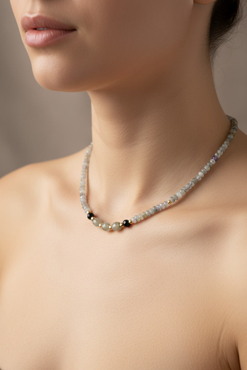 Collier Mystique - Labradorite & Acier Inoxydable
