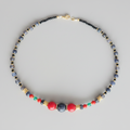 Mystique d'Orient - Iolite, Agate & Acier inoxydable plaqué Or 18k