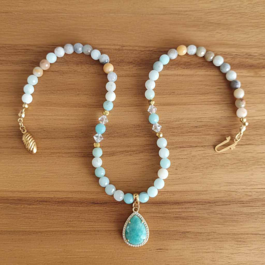Éclat d’Aventurine - Aventurine & Acier Inoxydable Plaqué Or