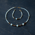 Ensemble Éclat Céleste - Opalite, Grenat & Laiton Plaqué Or