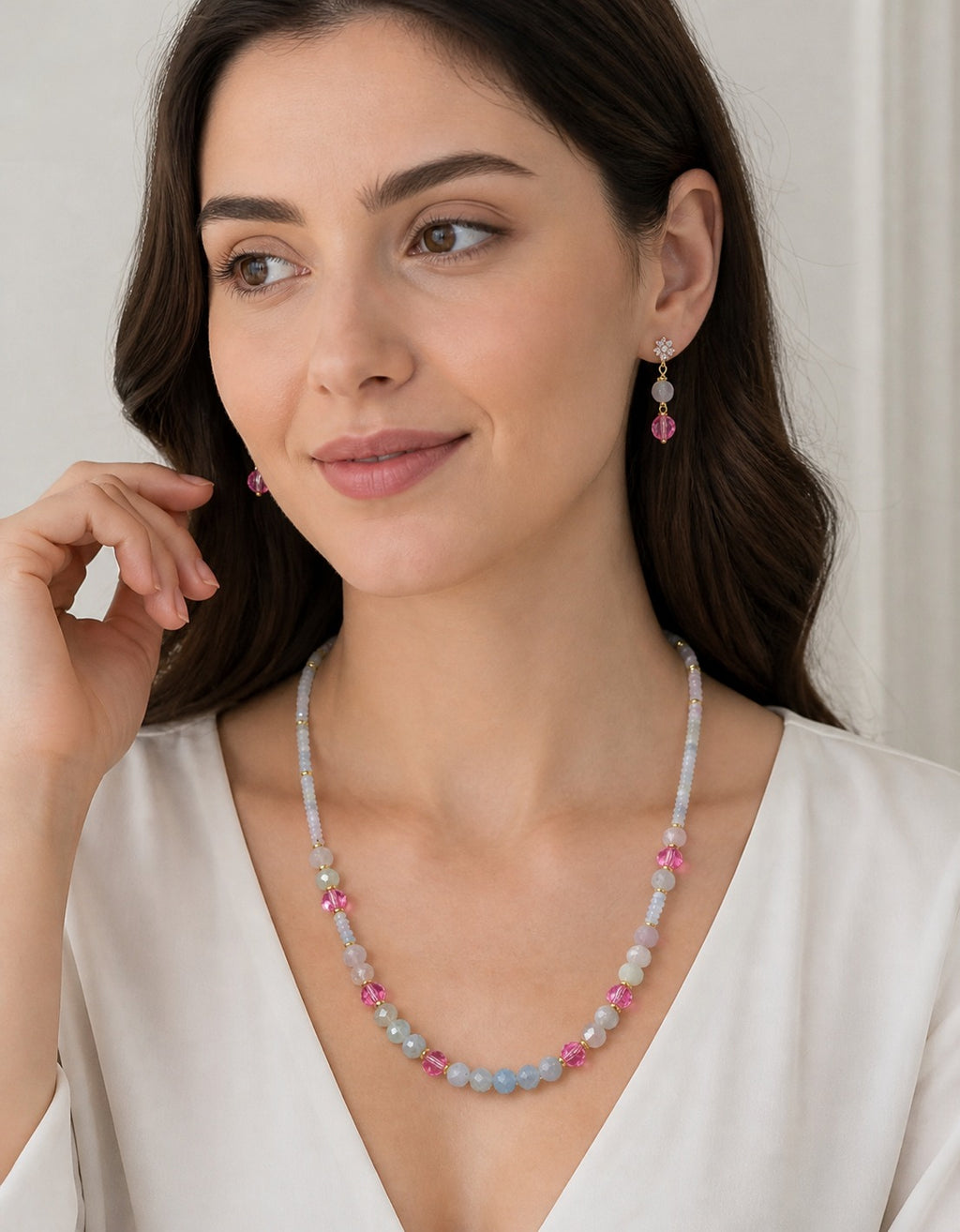 Parure Élégance Rosée - Morganite & Argent S925