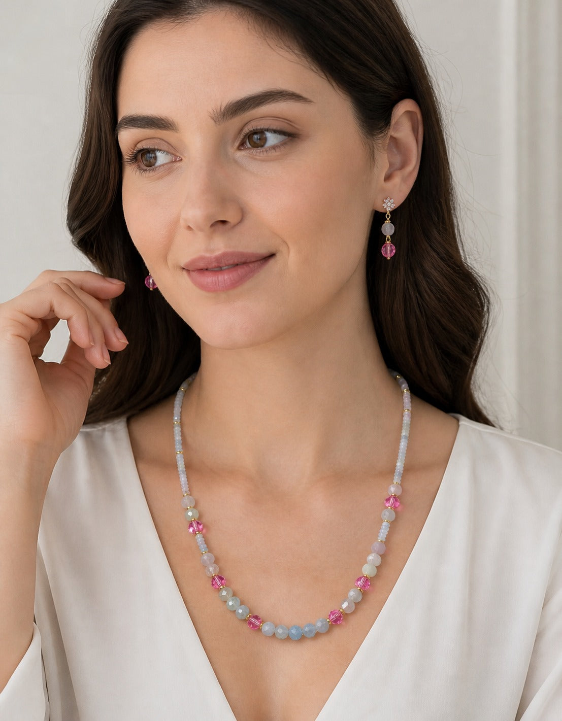 Parure Élégance Rosée - Morganite & Argent S925
