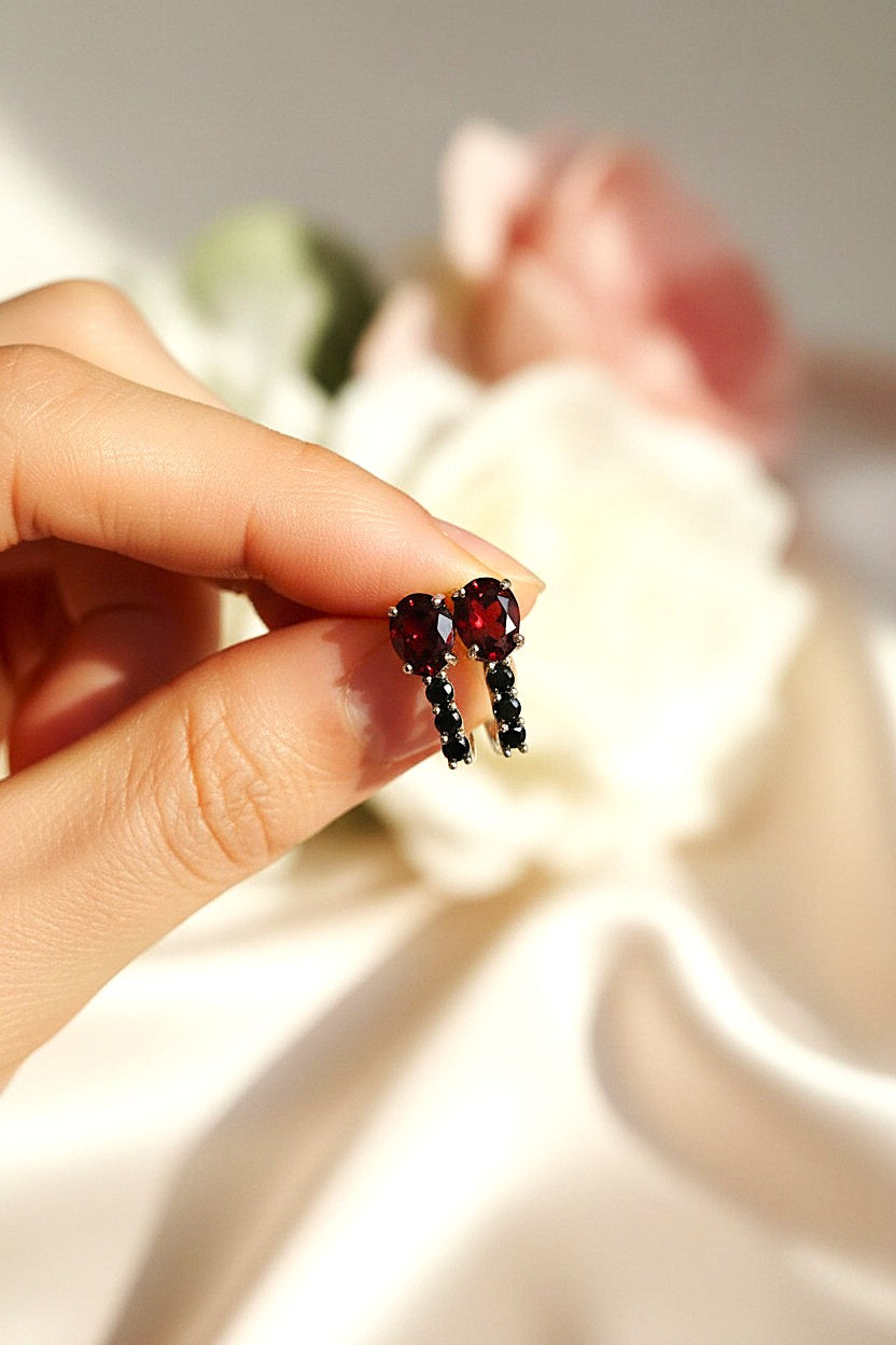 Éclat de Grenat – Rhodolite, Spinelle & Argent 925 placage Rhodium