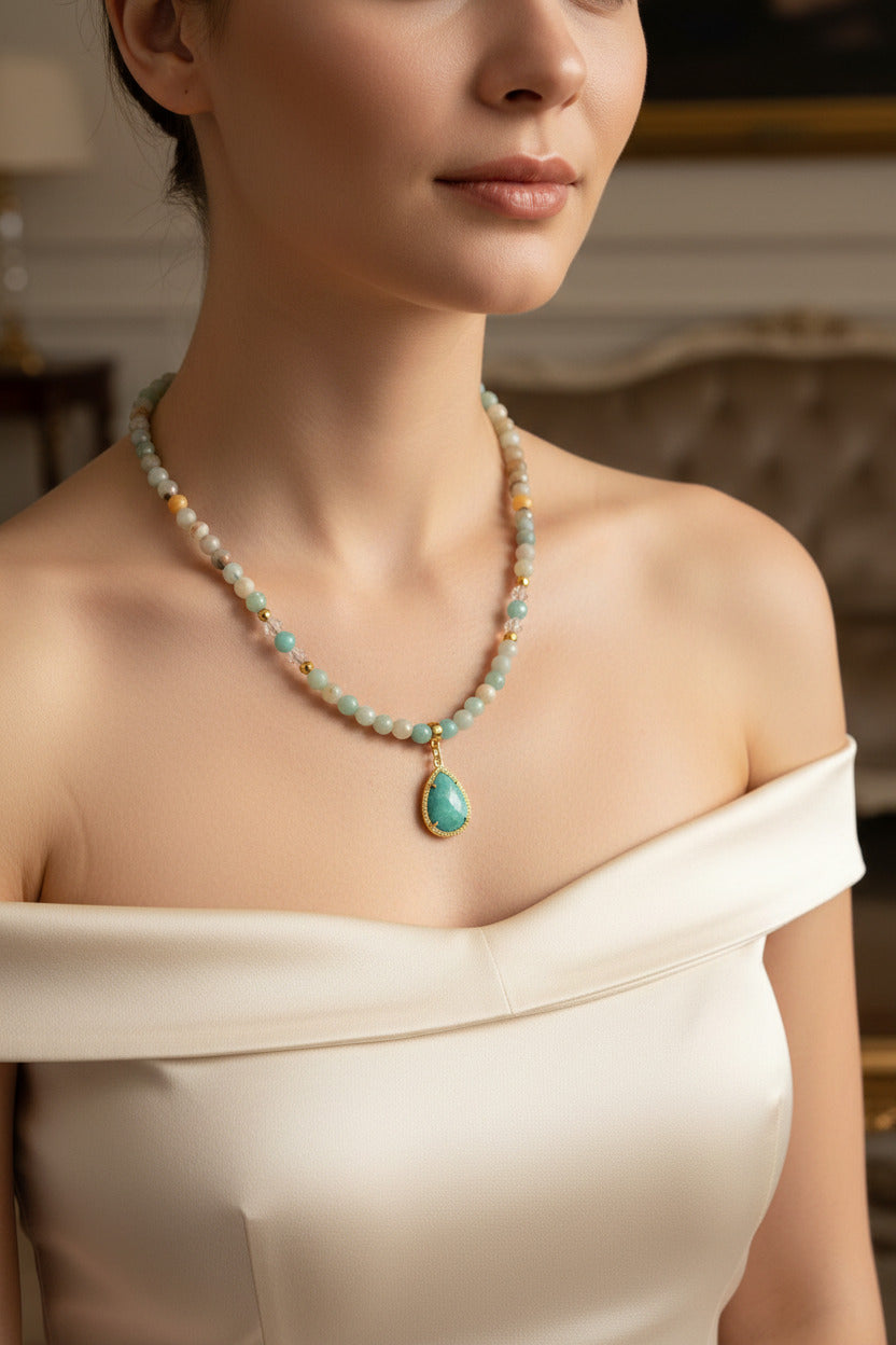 Éclat d’Aventurine - Aventurine & Acier Inoxydable Plaqué Or