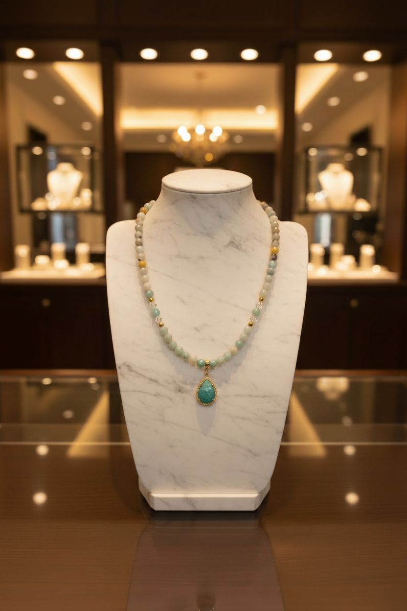 Éclat d’Aventurine - Aventurine & Acier Inoxydable Plaqué Or