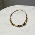 Collier Élégance Naturelle - Œil de Tigre & Laiton Doré