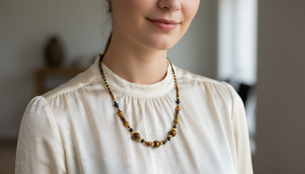 Collier Élégance Naturelle - Œil de Tigre & Laiton Doré