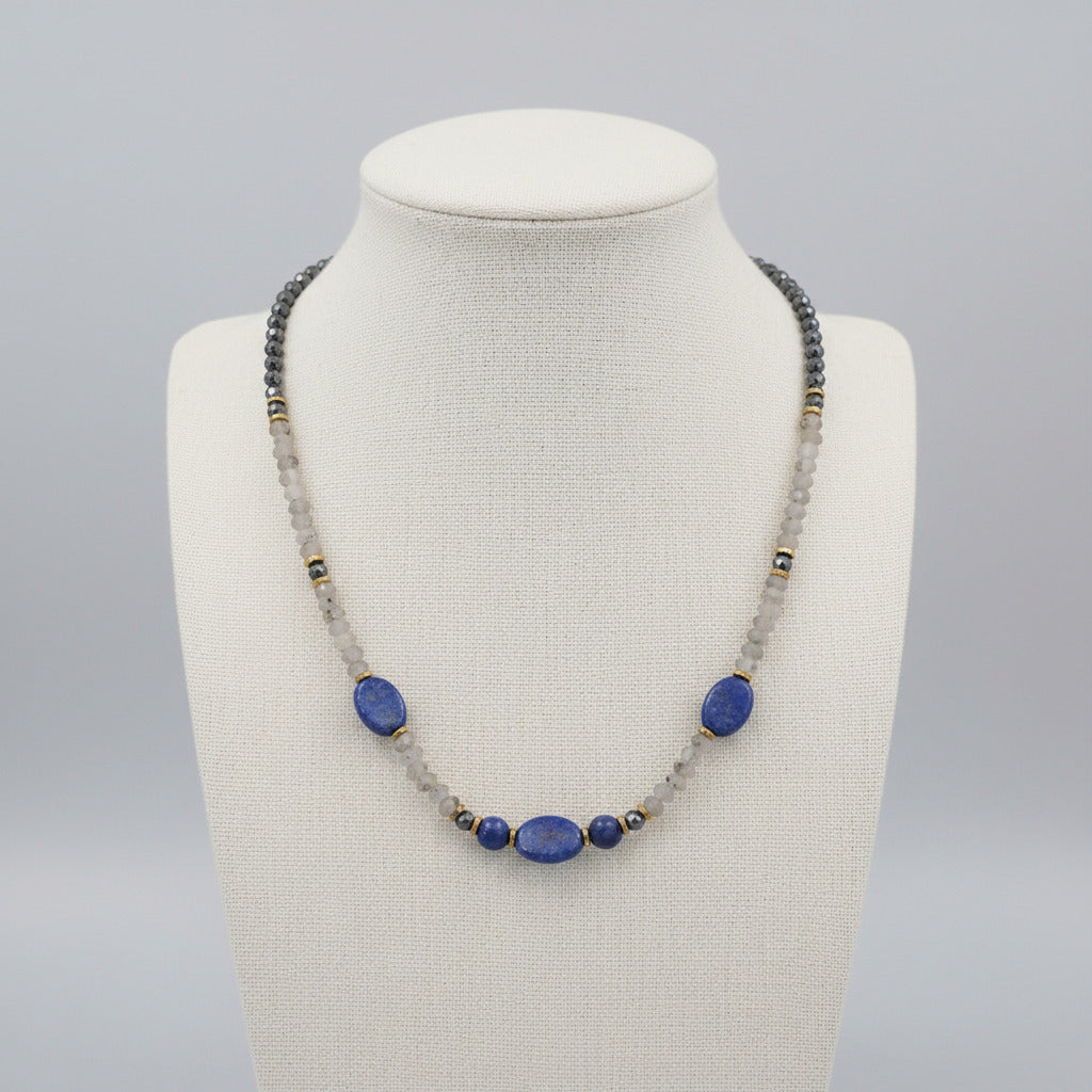 Éclat Céleste - Lapis-Lazuli, Labradorite, Pyrite & Laiton Doré