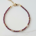 Harmonie Précieuse - Grenat, Tourmaline Rose & Acier Inoxydable plaqué or