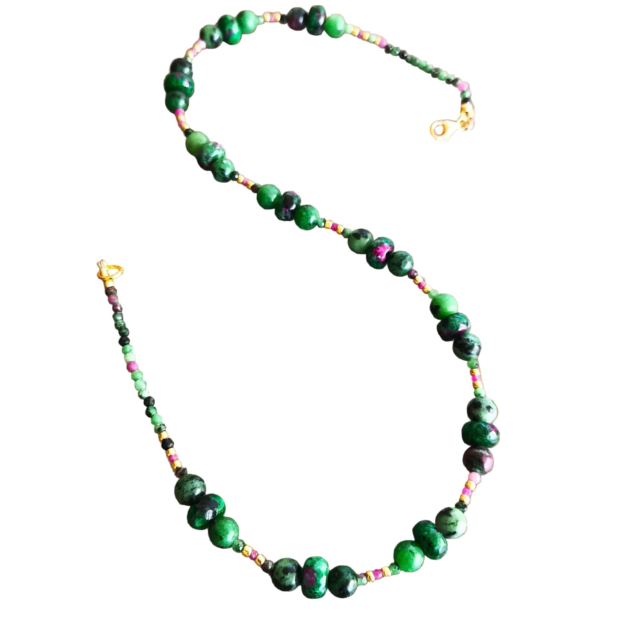 Collier - Rubis sur Zoisite, Rubis Facetté & Argent S925