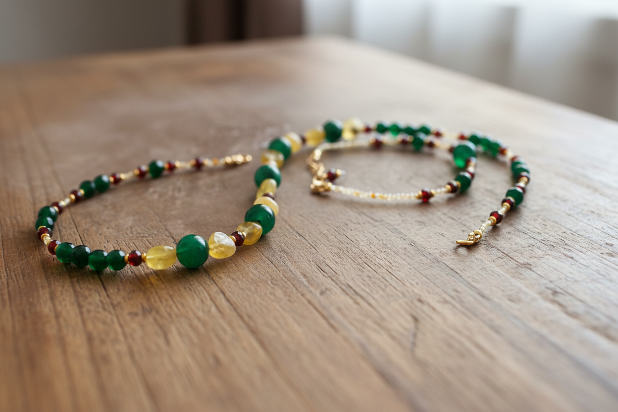 Ensamble Mystère Oriental - Fuchsite Émeraude, Éclat d'Opale & Argent S925