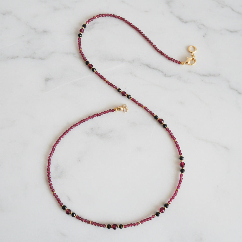 Necklace Grenat & Spinelle - Laiton Doré