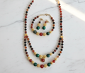 Noblesse d'Automne - Agate, Fuchsite & Acier Inoxydable Doré