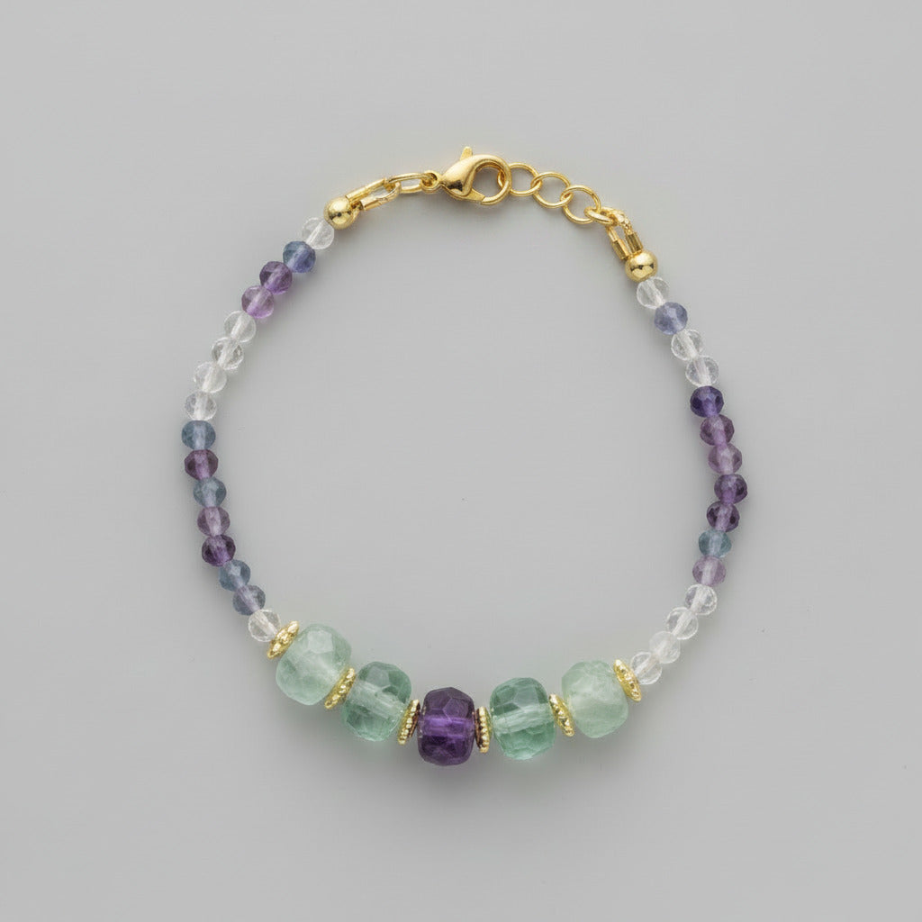 Harmonie Cristalline - Fluorite & Finitions Dorées 18K