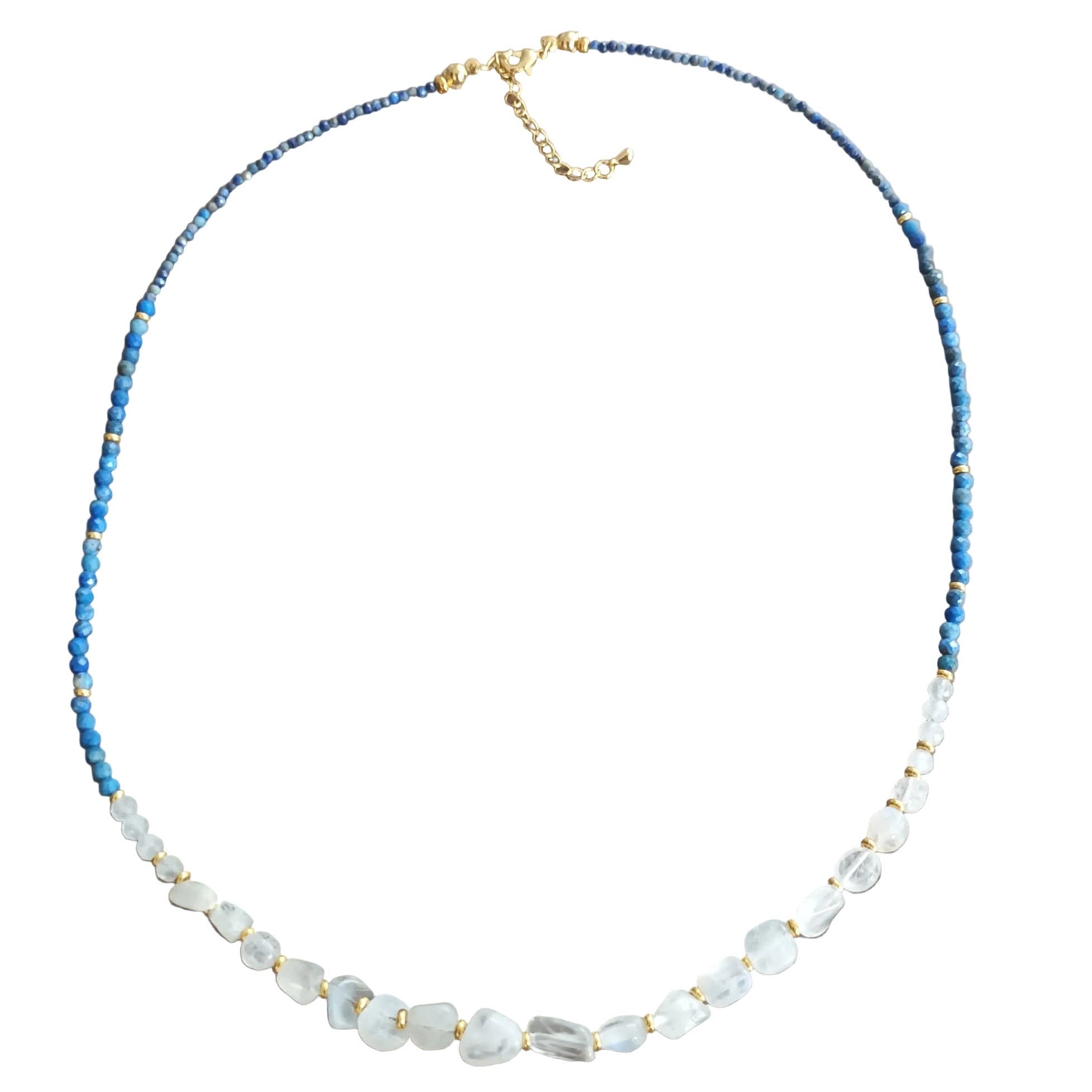 Ensemble Harmonie Céleste - Pierre de Lune (AAA) & Lapis-Lazuli - Laiton Plaqué Or 18K