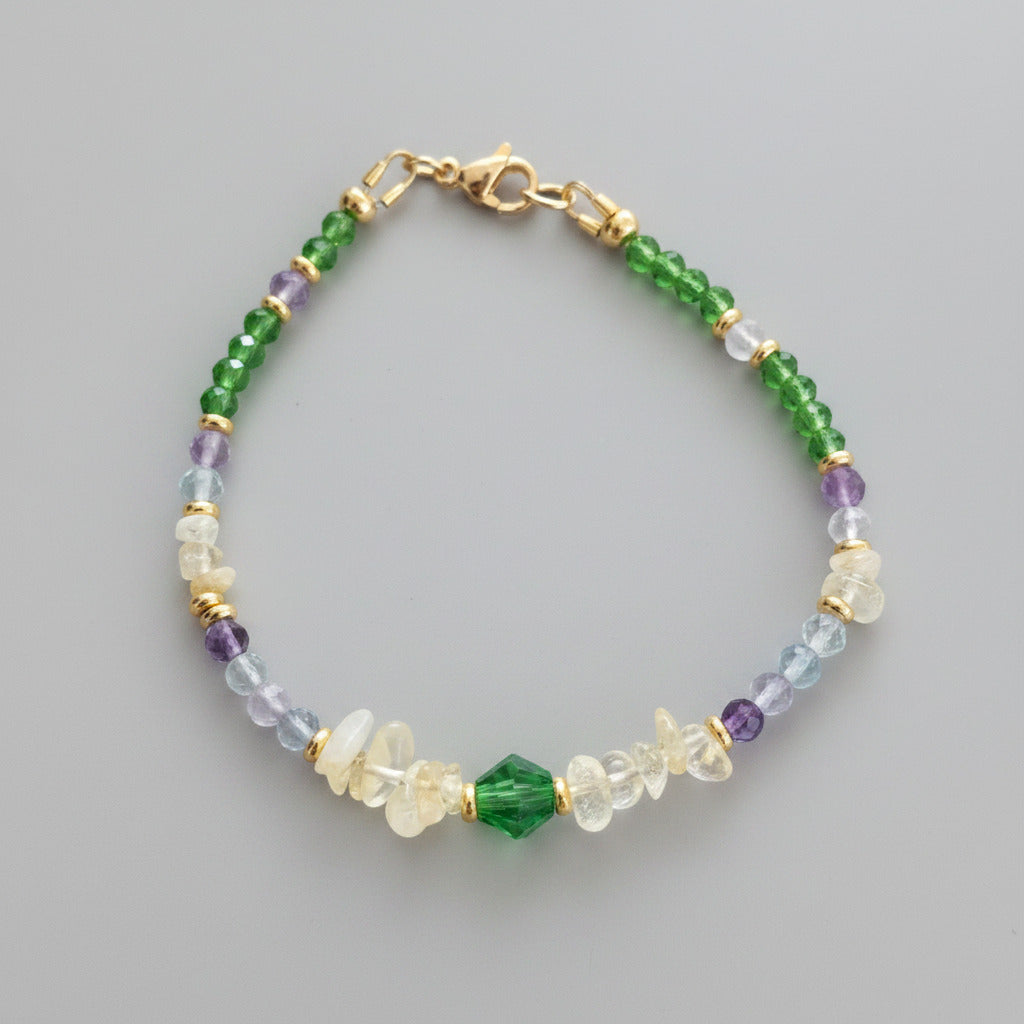 Bracelet pour Enfant Citrine & Fluorite - Laiton Doré