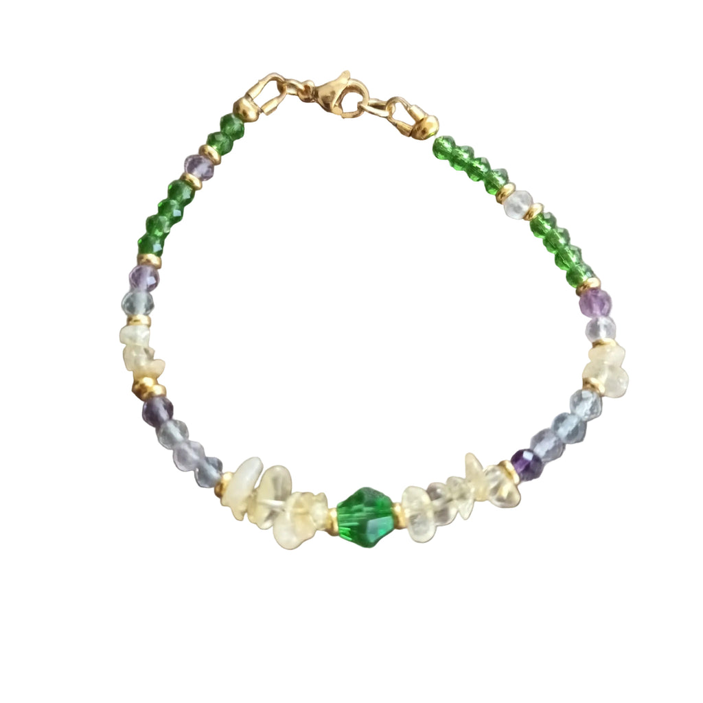 Bracelet pour Enfant Citrine & Fluorite - Laiton Doré
