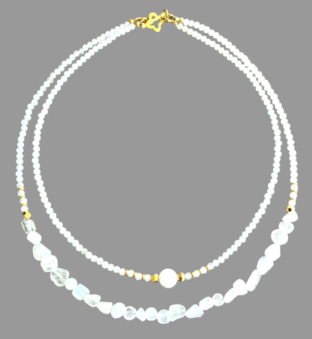 Parure Éclat Lunaire - Pierre de Lune & Argent Plaqués Or