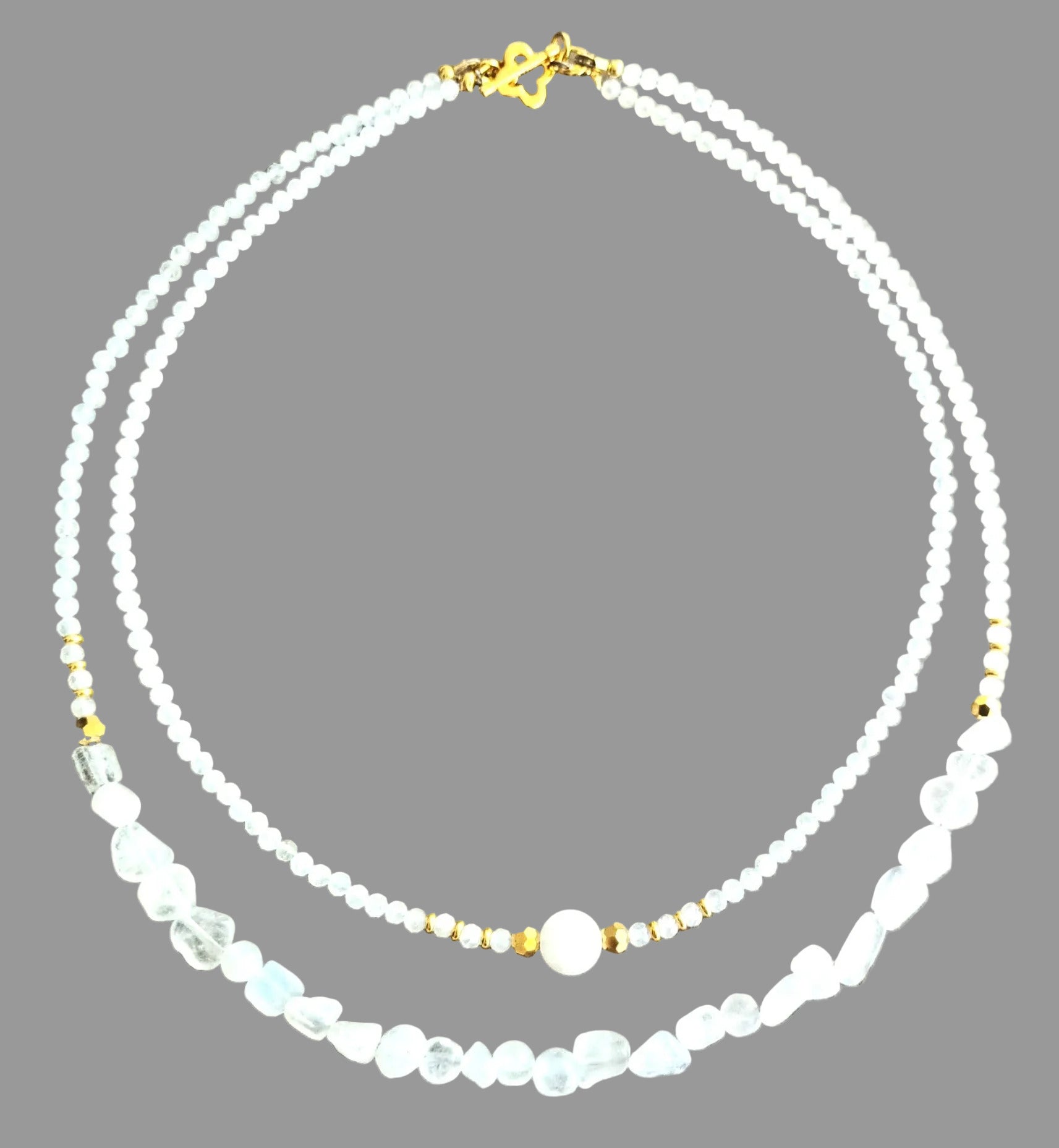 Parure Éclat Lunaire - Pierre de Lune & Argent Plaqués Or