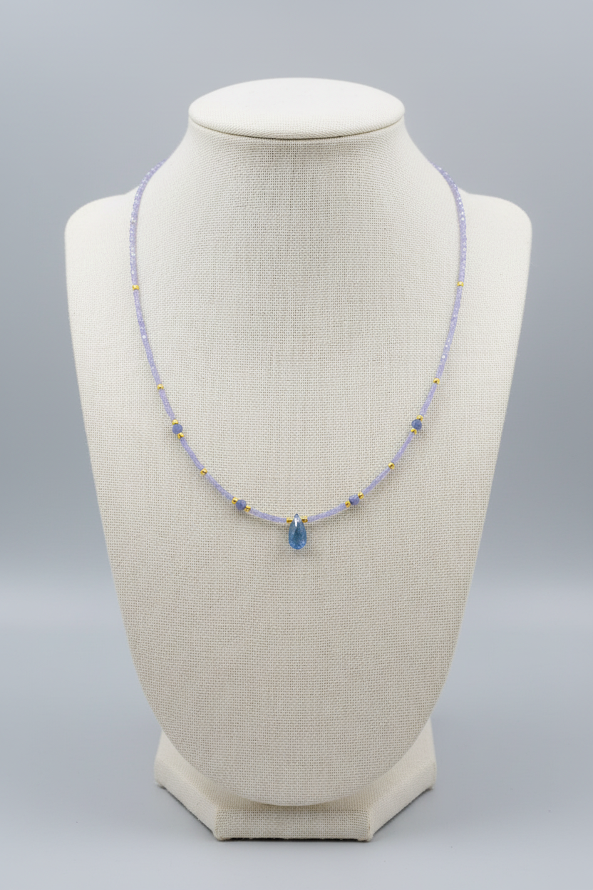 Collier - Tanzanite Naturelle Classe A, Kyanite & Argent 925