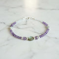 Bracelet - Améthyste Naturelle Facettée, Labradorite & Argent 925