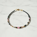 Bracelet - Tourmaline Naturelle Classe A, Spinelle &amp; Argent Plaqué Or