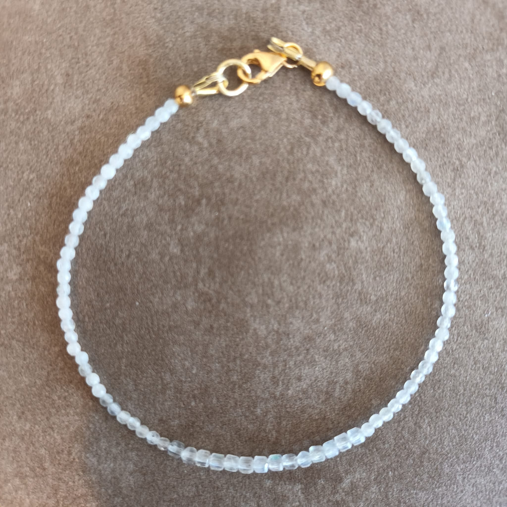 Bracelet - Labradorite Douceur Cubique & Argent Plaqué Or