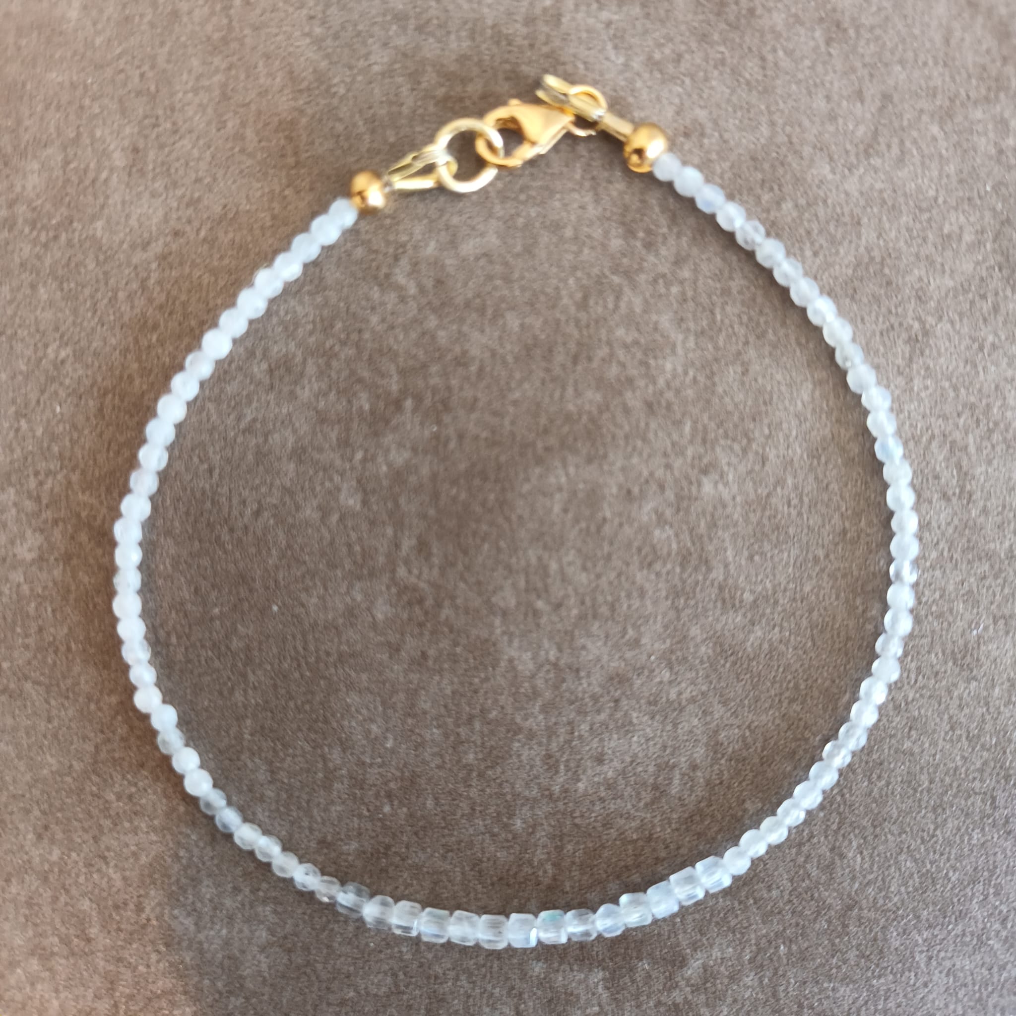 Bracelet - Labradorite Douceur Cubique & Argent Plaqué Or