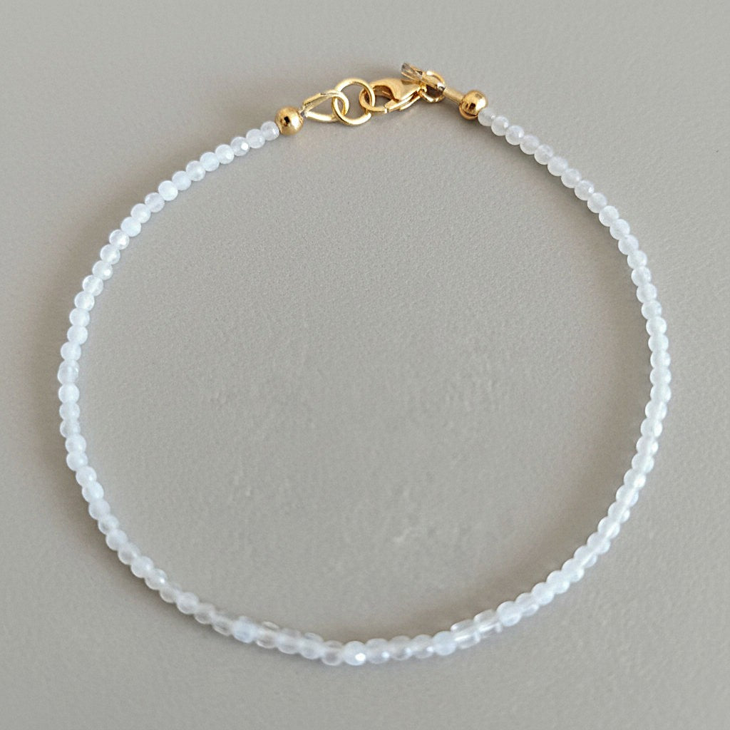 Bracelet - Labradorite Douceur Cubique & Argent Plaqué Or