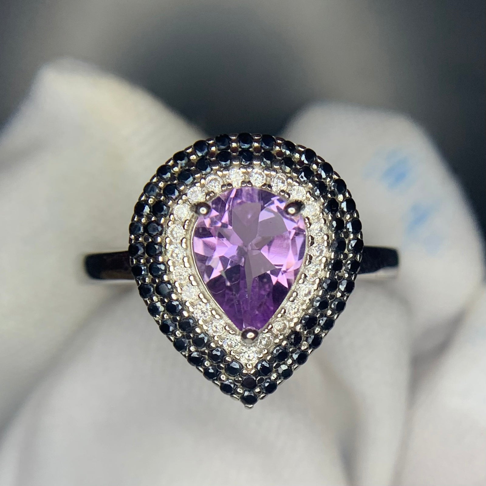Magnifique Parure en Améthyste Naturelle et Spinelle & Argent 925 Rhodié 47.30CT