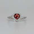 Bague Solitaire Cœur - Grenat Rouge Naturel 0.6 ct & Argent 925