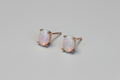 Boucles d'oreilles Puces - Opale d'Éthiopie 5.50 carats & Argent 925 Rose