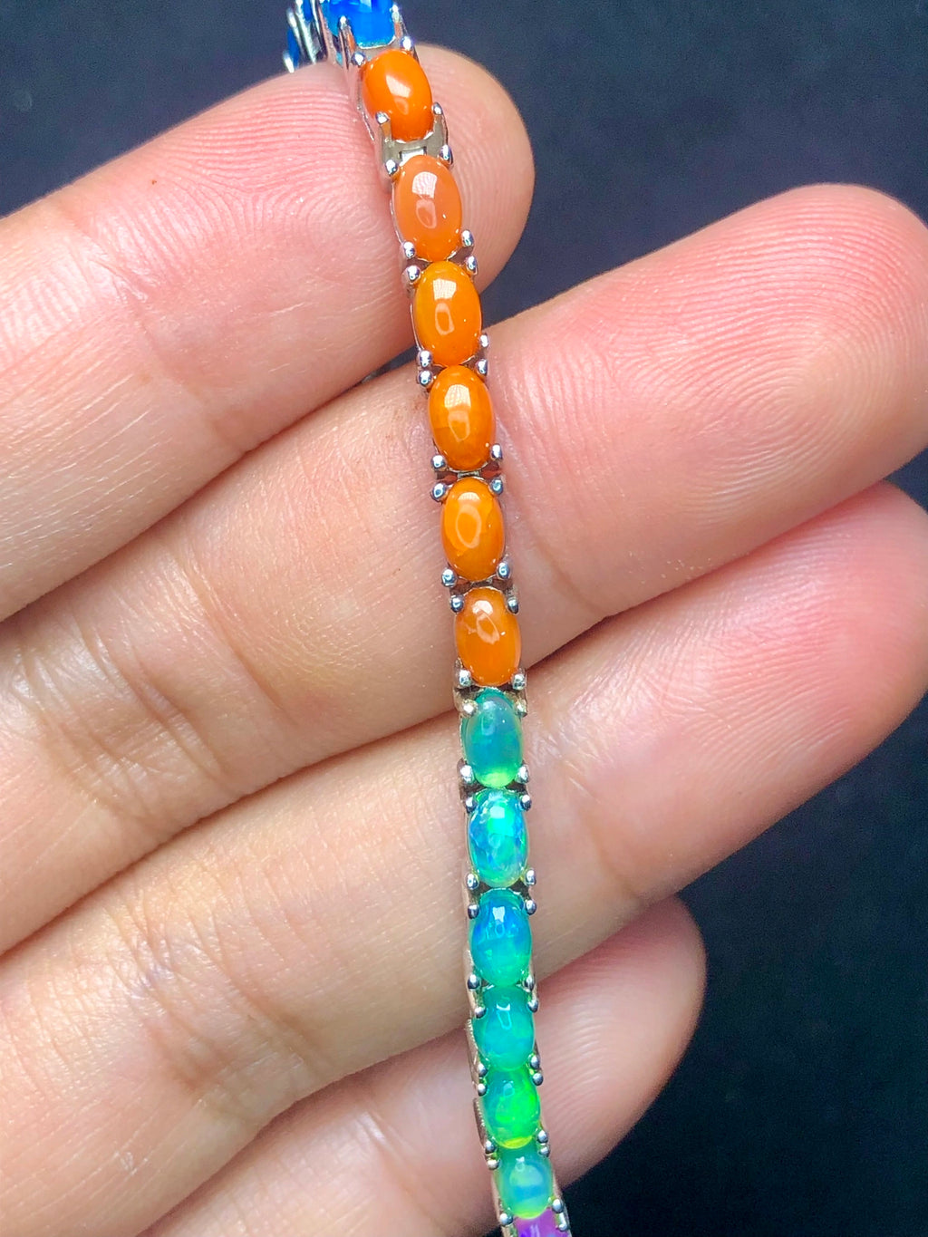 Bracelet Lux - Opale Naturelle Multicolore (54,25 Cts) & Argent Sterling 925
